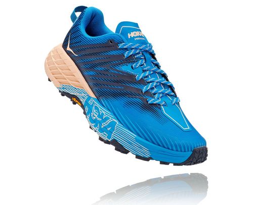 Hoka One One Dame Speedgoat 4 Trail Løpesko Indigo Bunting/Bleached Apricot Norge-98FKA